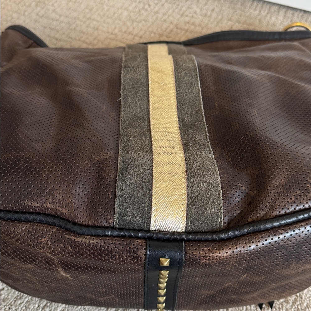 Maya Moon Designs Luxury Custom Leather Bag with Gold Accents - Picture 15 of 17